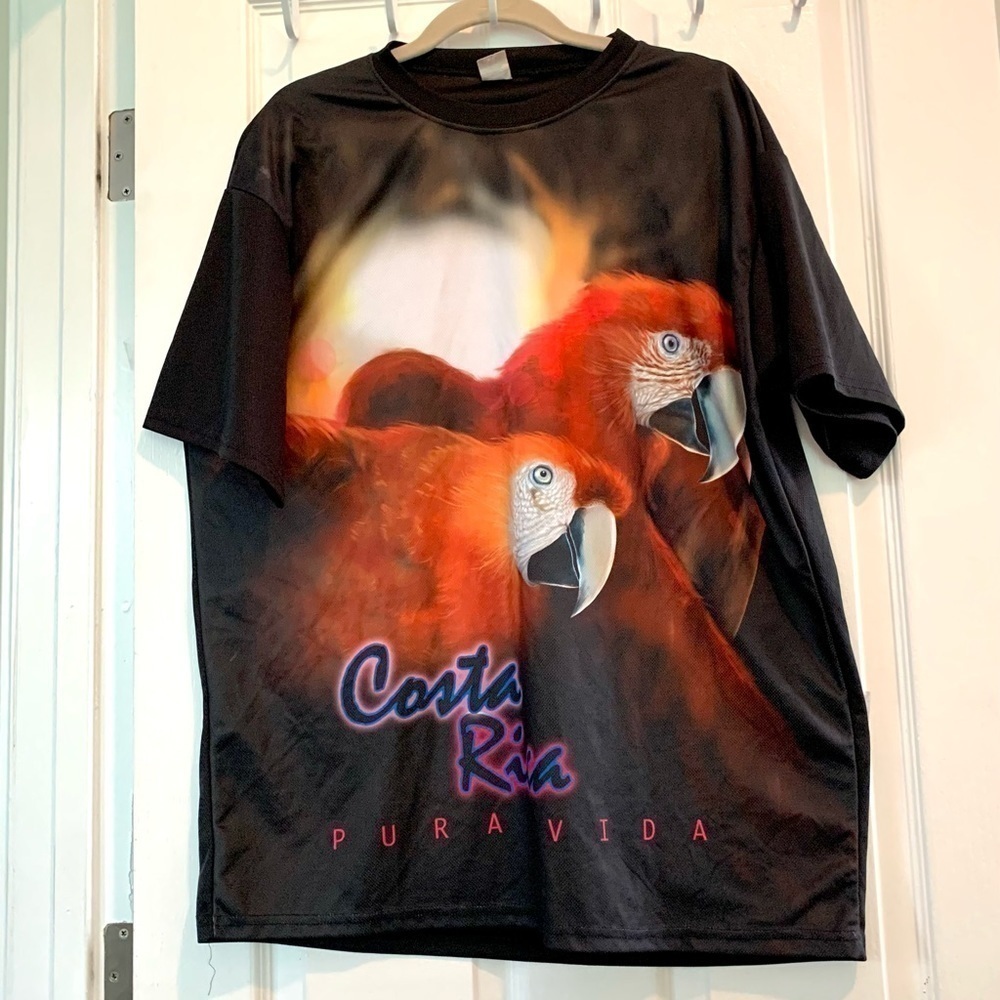Vintage Color Natural Costa Rica Parrot T-Shirt Tropical Nature Tee Men’s XL
